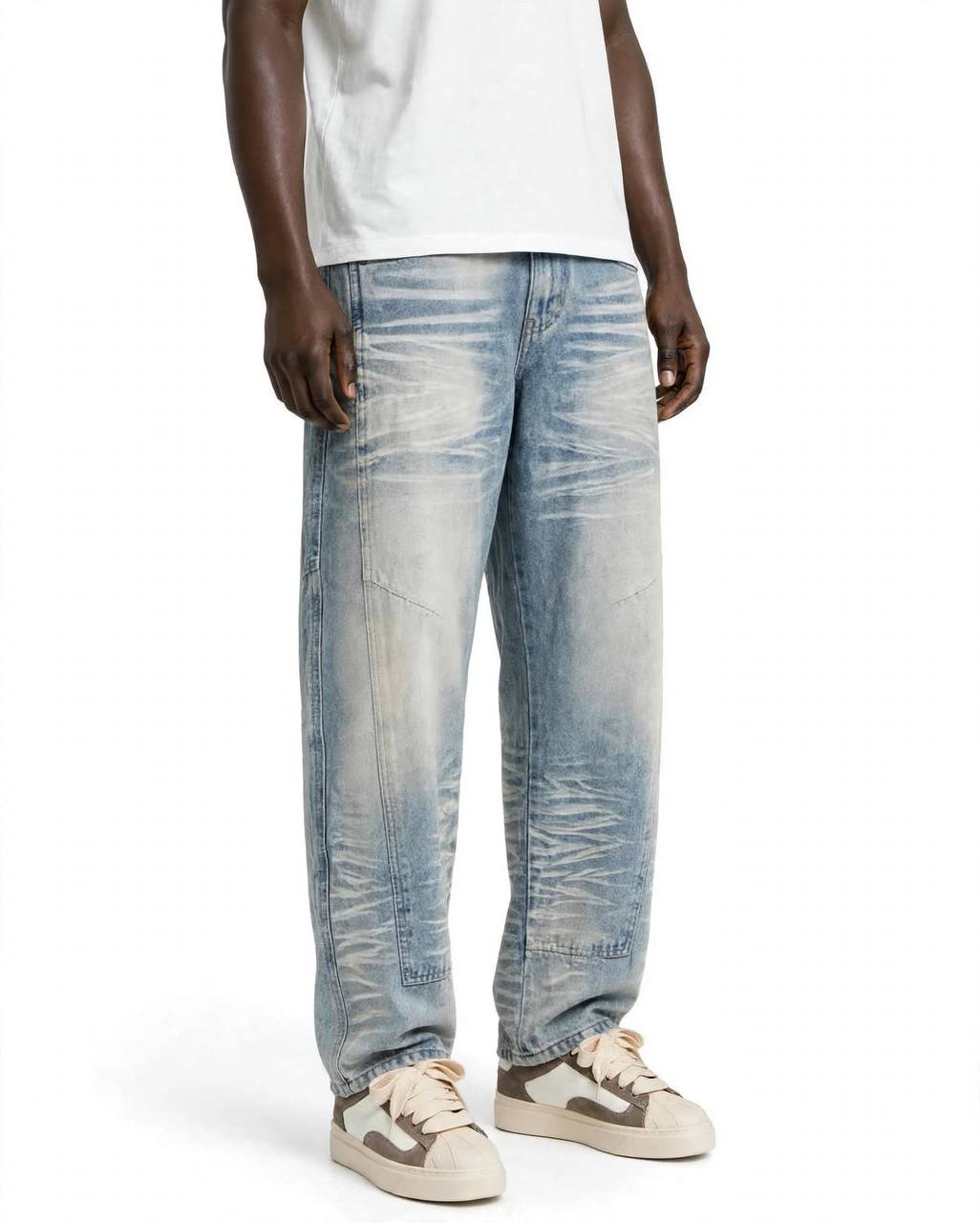 JEANS FONDO LARGO LEOX CHIARO SABBIATO
