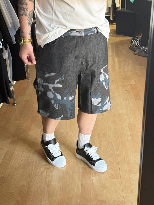 BERMUDA CARP MILITARE RIFINITO BLU