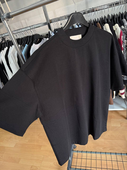 T-SHIRT BASIC PREMIUM NERA DOPPIOCOLLO