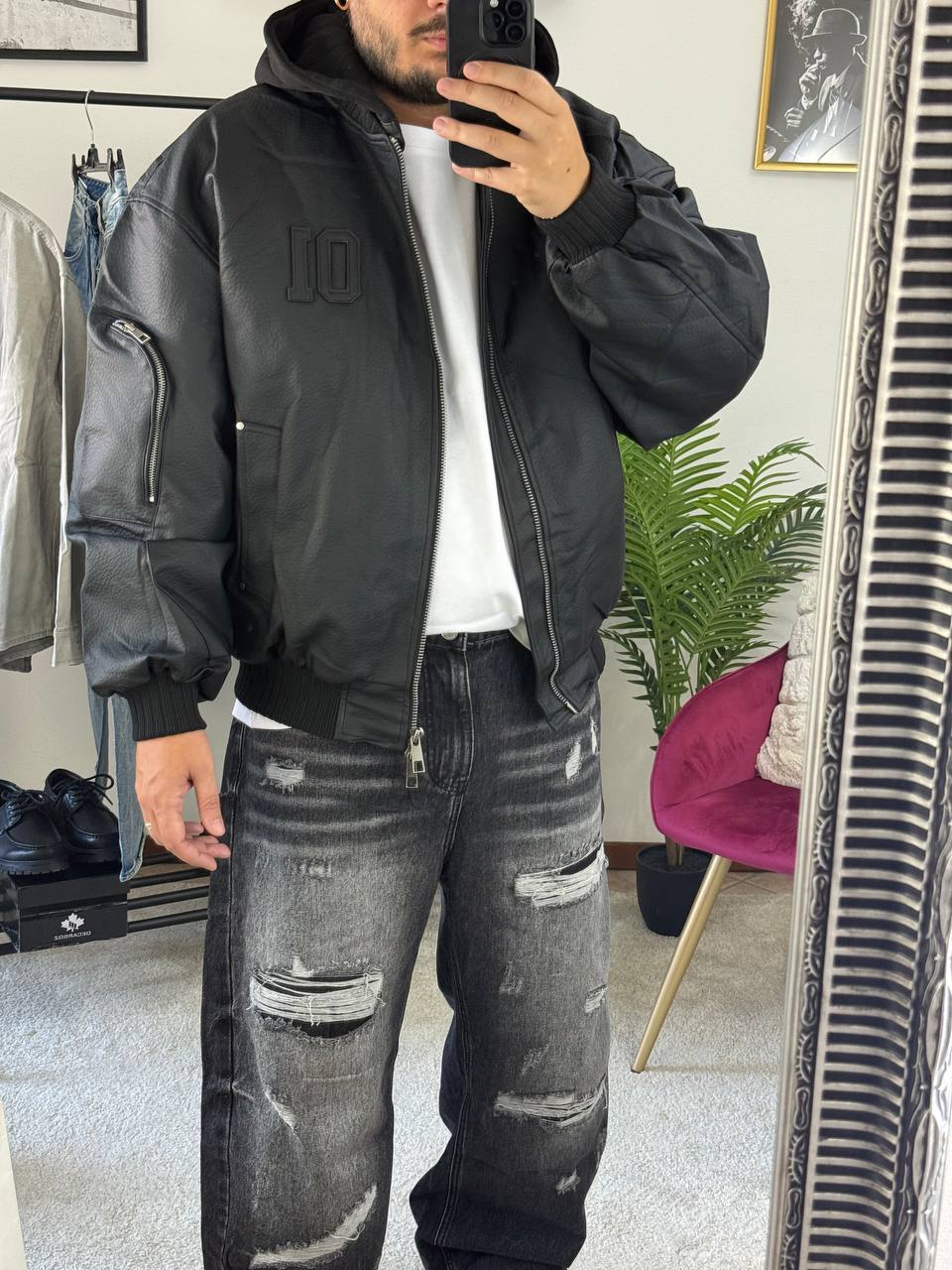 BOMBER ECOPELLE 01 NERO