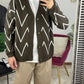 CARDIGAN ZIG ZAG MARRONE