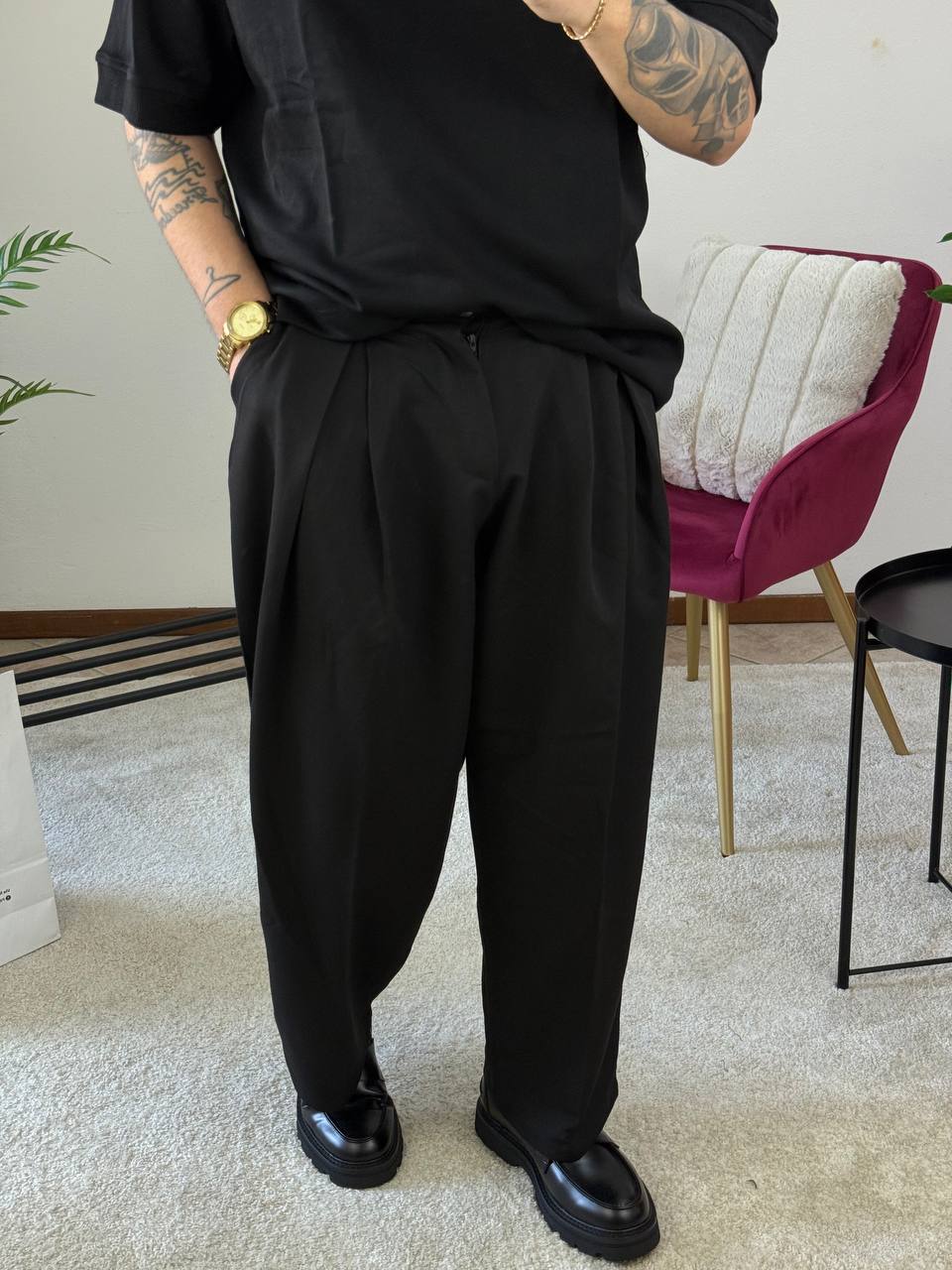 PANT. FONDO LARGO MOD. Z**A NERO