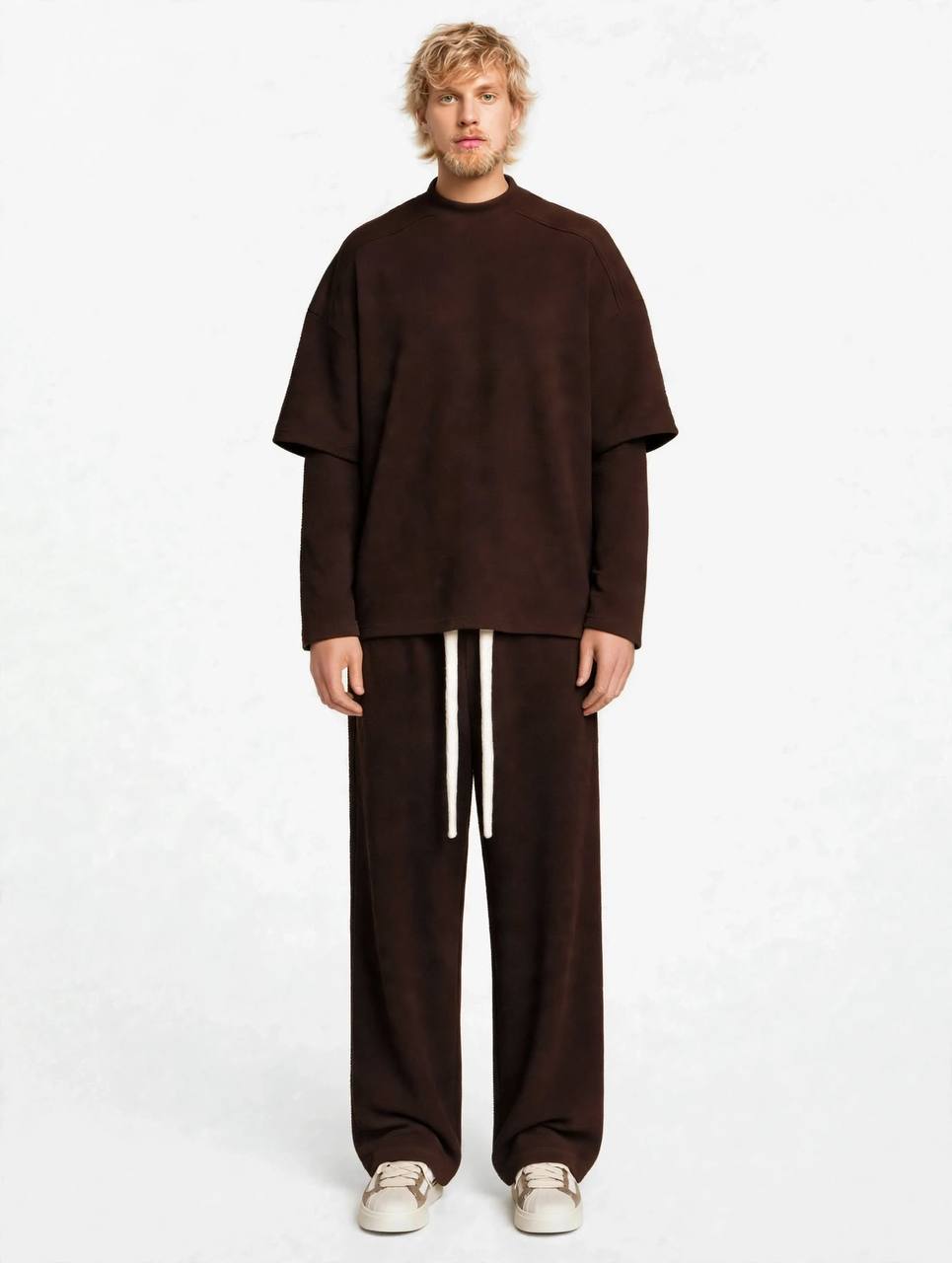 COORDINATO THE BROTHERS DOPPIA MANICA MARRONE