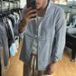 CAMICIA RIGHE COREANA BLU E BIANCA