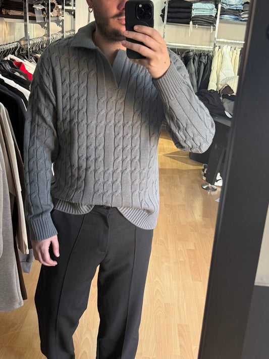 POLO INTRECCIATA PIOMBO
