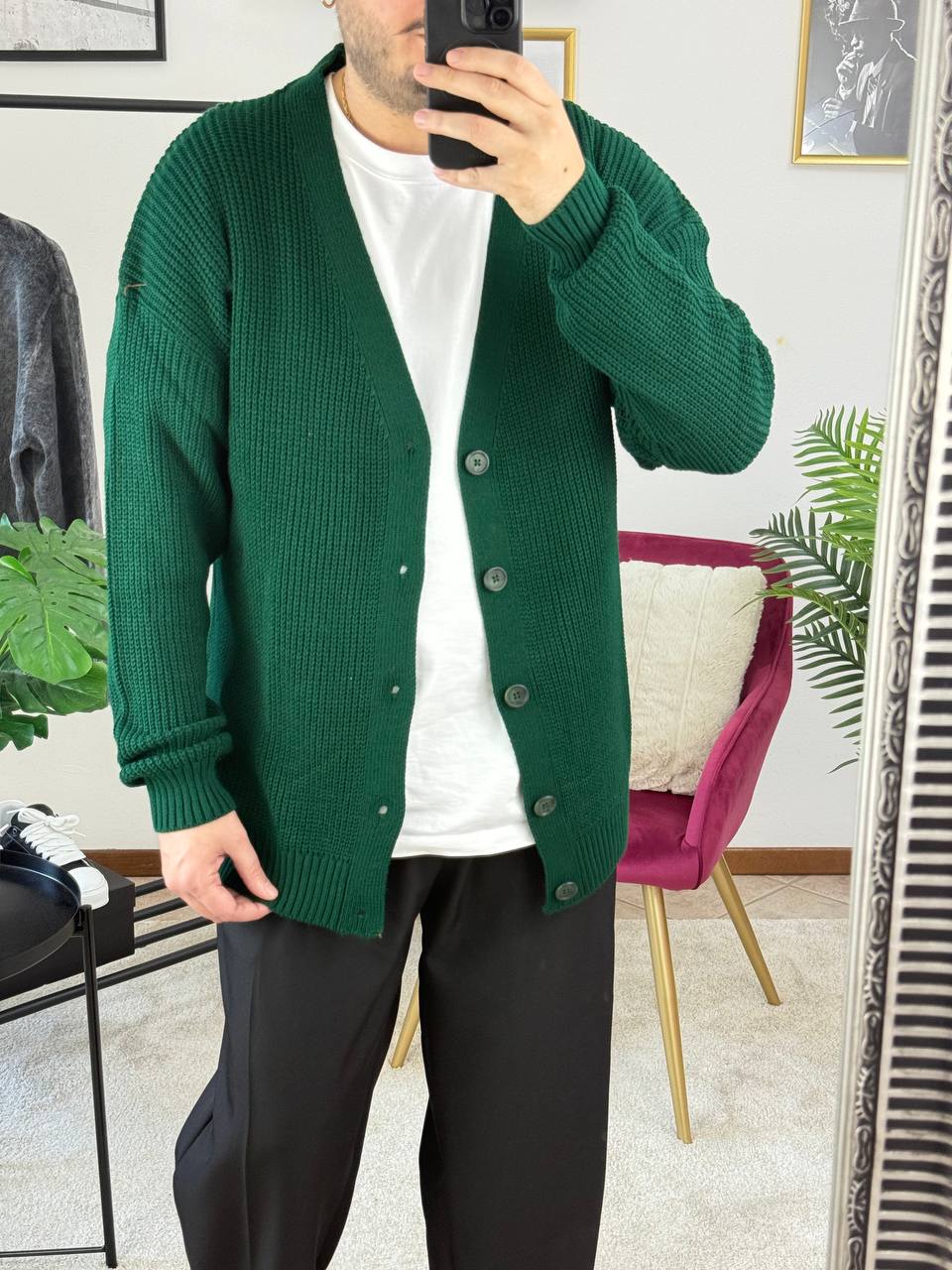 CARDIGAN BASIC VERDE
