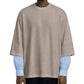 T-SHIRT DOPPIA MANICA CAMICIA BEIGE