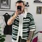 POLO CARDIGAN VERDE E BIANCO