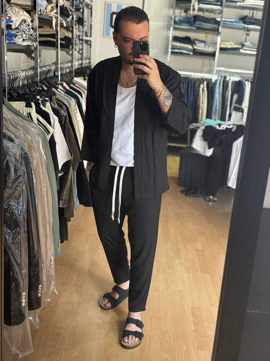 COORDINATO KIMONO NERO