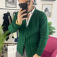 CARDIGAN TRECCIA VERDE