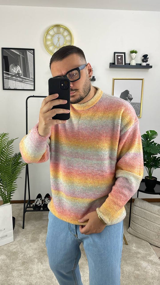 MAGLIONE GIROCOLLO MULTICOLOR