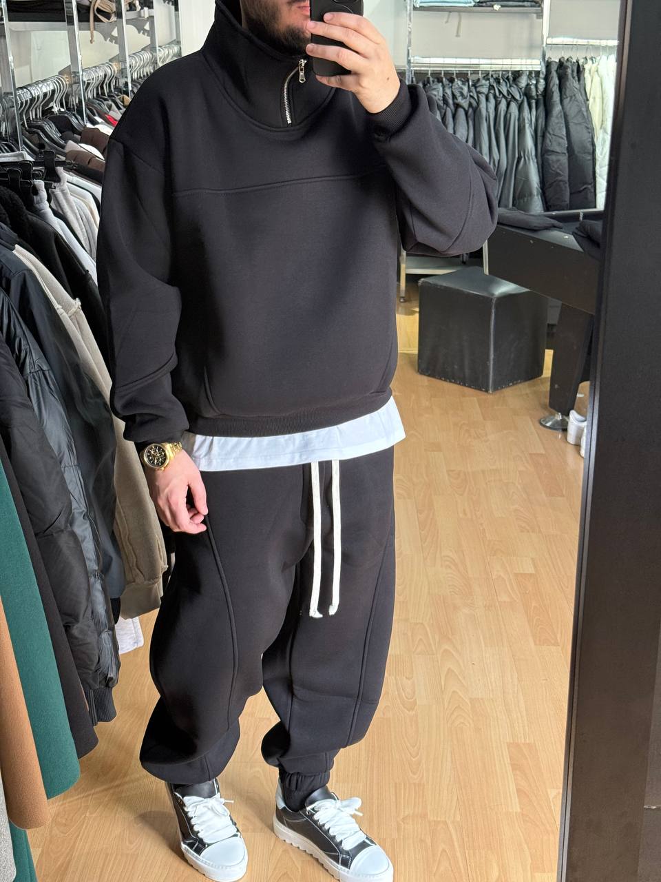 TUTA COMPLETA COLLO ZIP NERA