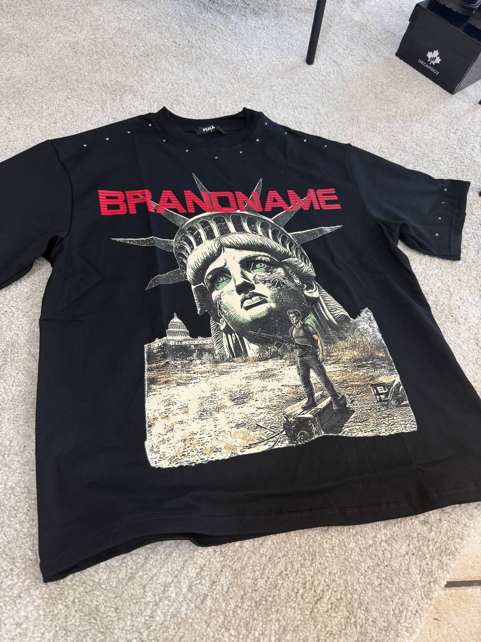 T-SHIRT NO PEACE NERA
