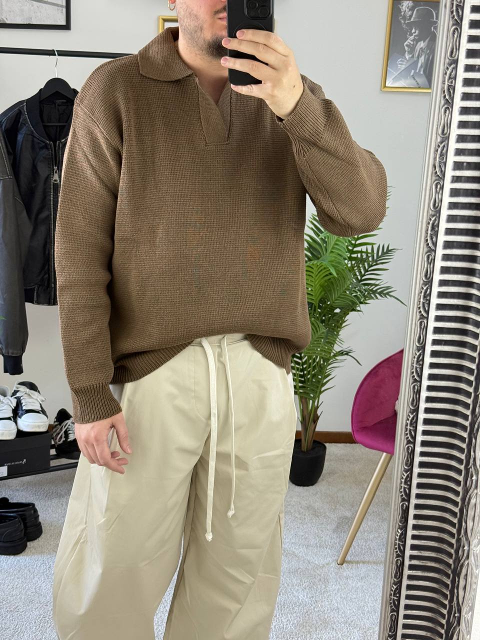 POLO SCOLLO MARRONE