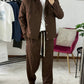 COORDINATO CROPPED MARRONE