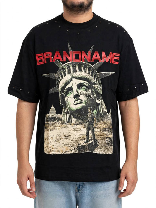 T-SHIRT NO PEACE NERA