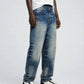JEANS FONDO LARGO LEOX SCURO SABBIATO