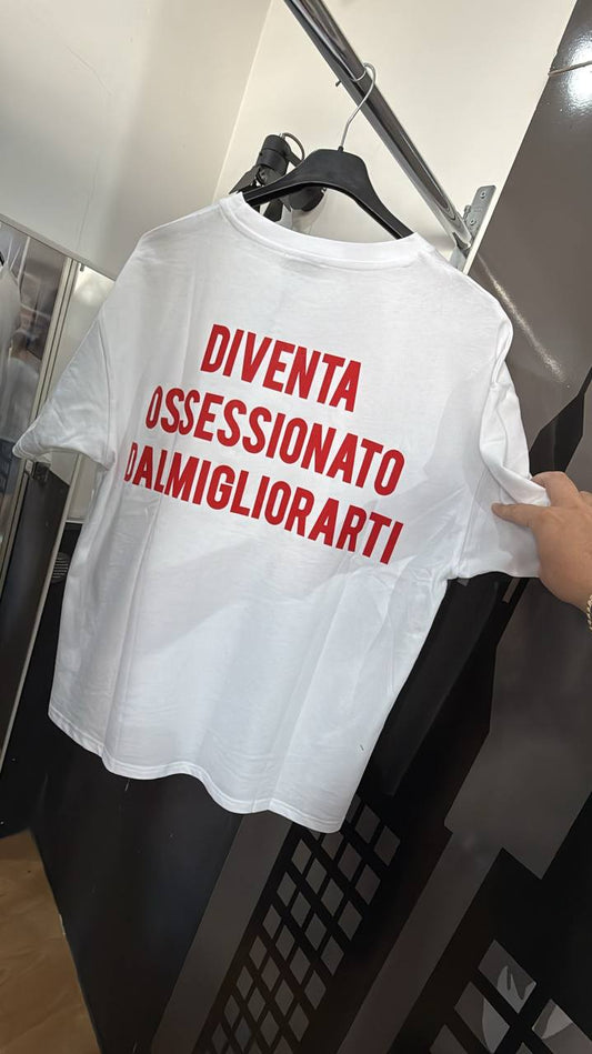 T-SHIRT DIVENTA OSSESSIONATO BIANCA