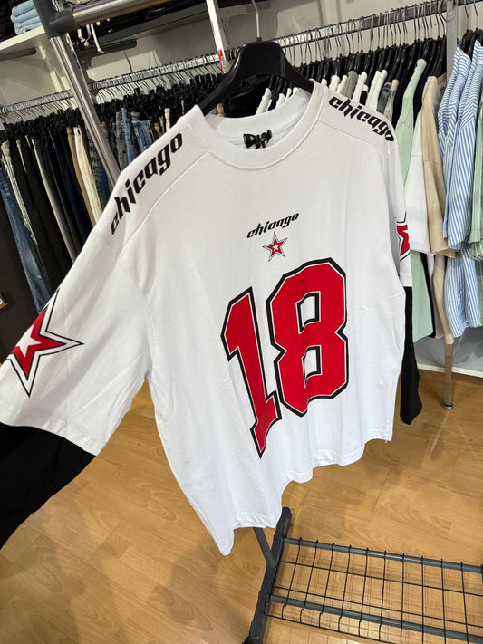T-SHIRT DOPPIAMANICA 18 BIANCA