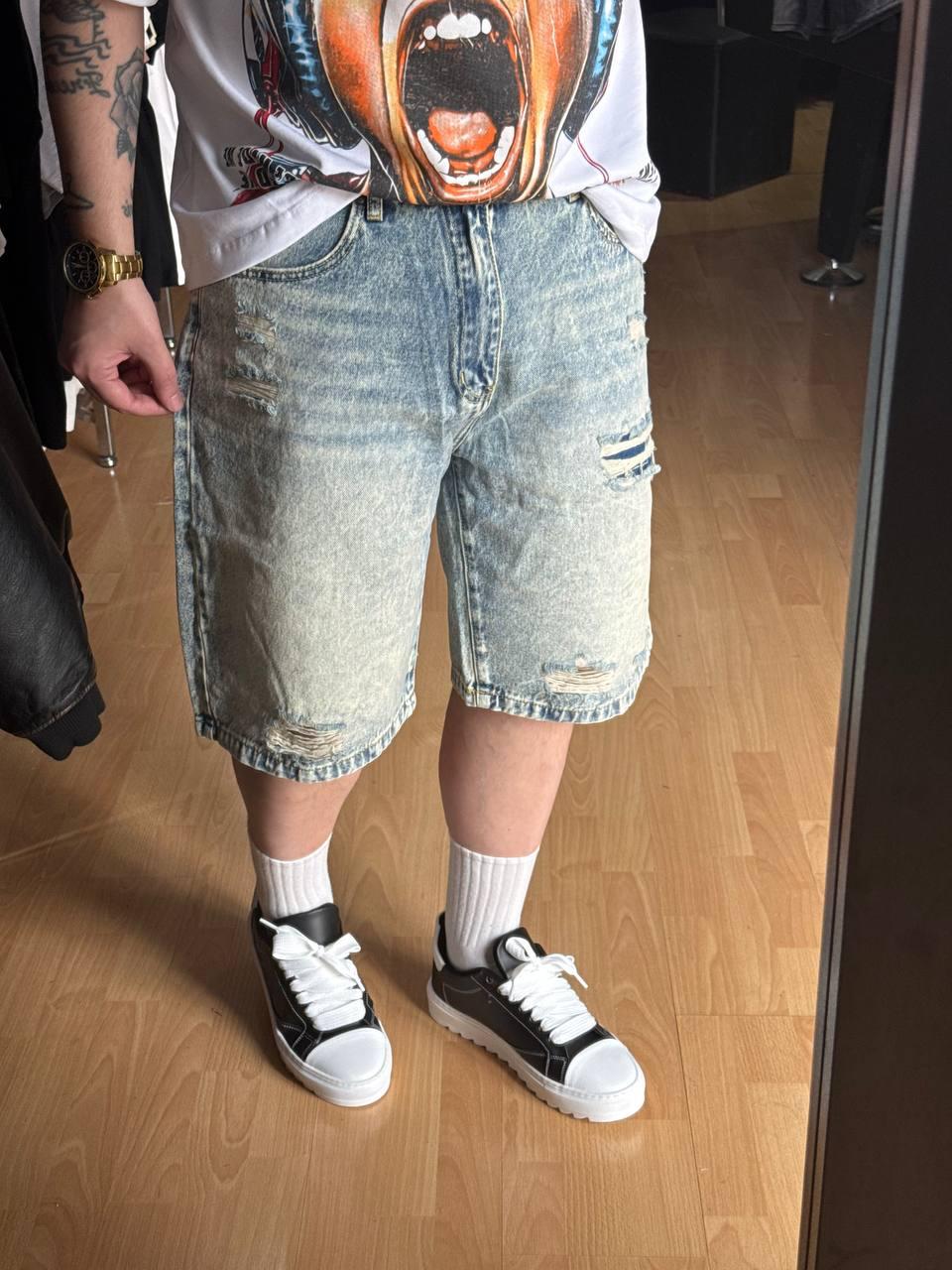 BERMUDA JEANS ROTTURE SABBIATO NEW