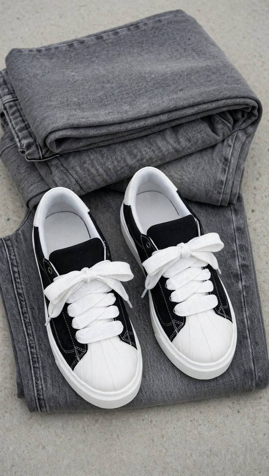 SNEAKERS GRAVITY NABUK BIANCO E NERO