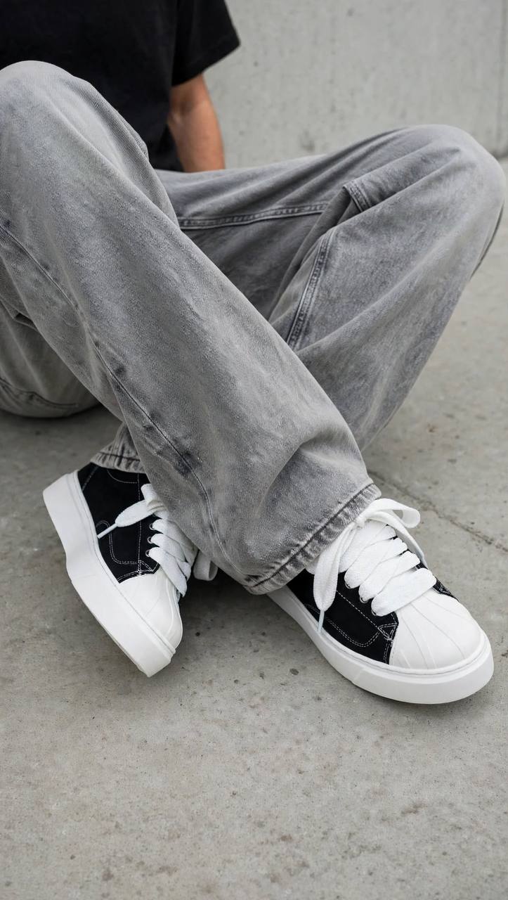SNEAKERS GRAVITY NABUK BIANCO E NERO