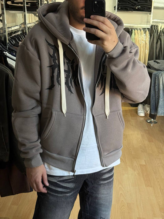 FELPA ZIP BERSEMKER PIOMBO