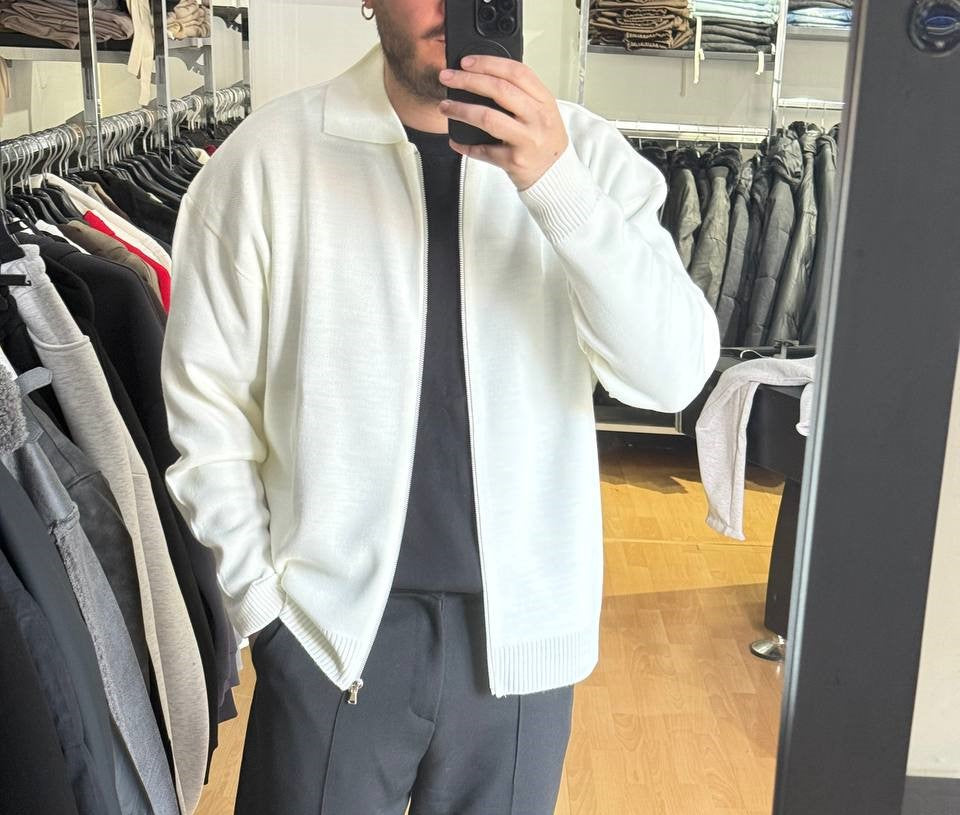 POLO INTERA ZIP BIANCA