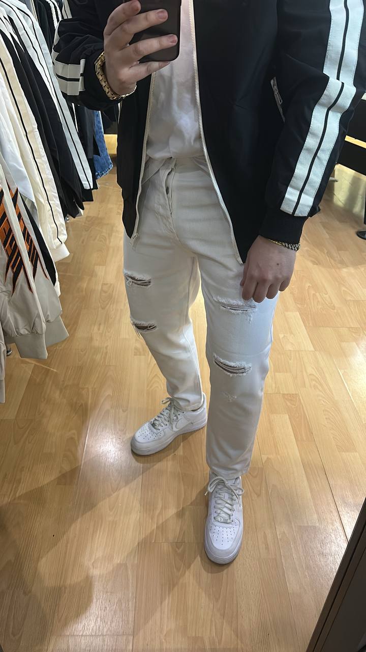 JEANS ROTTURE BIANCO