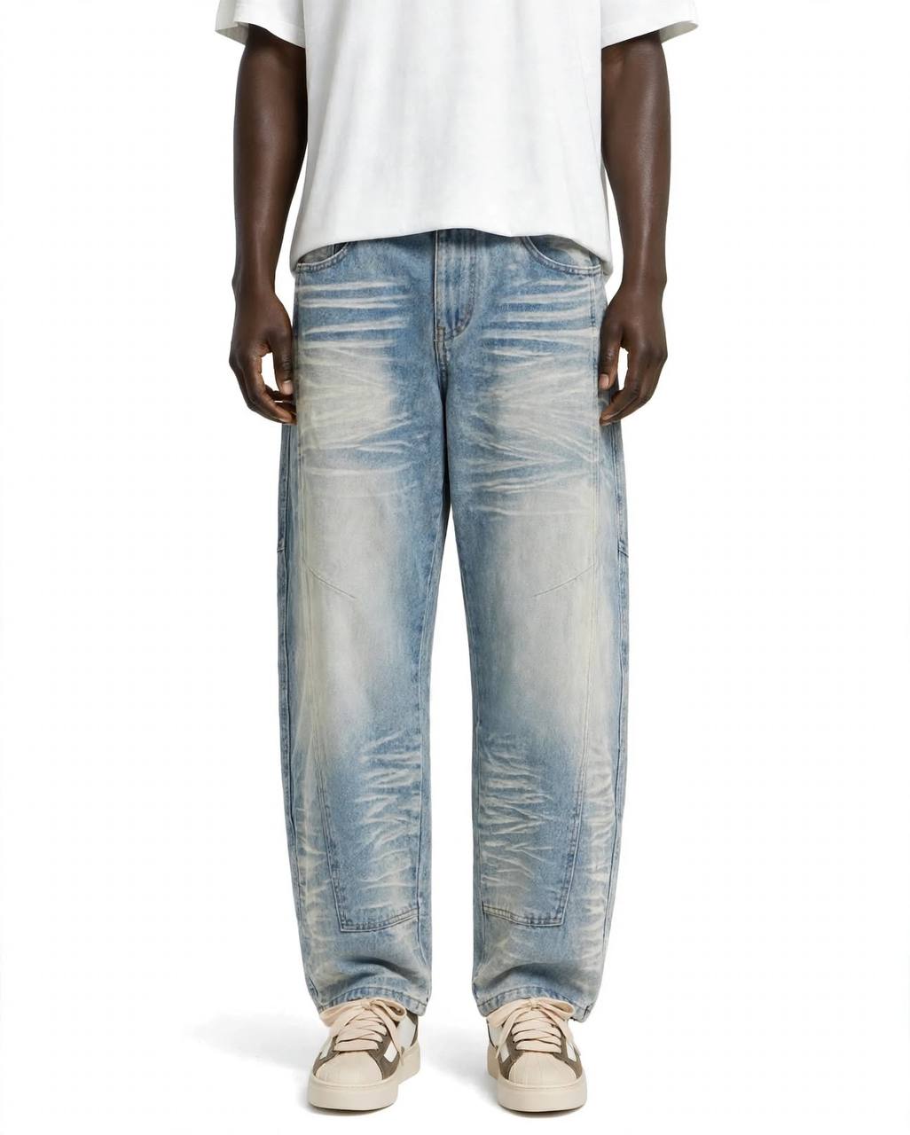 JEANS FONDO LARGO LEOX CHIARO SABBIATO