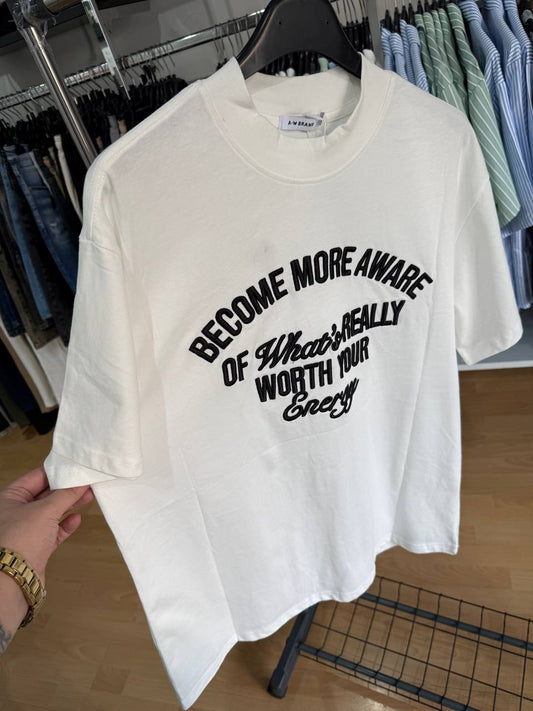 T-SHIRT RICAMO MORE BIANCA