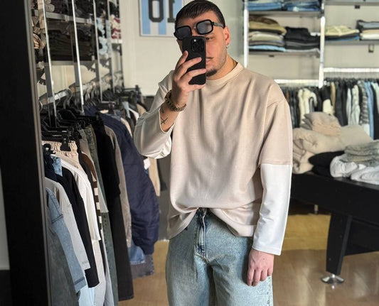 T-SHIRT DOPPIA MANICA BEIGE