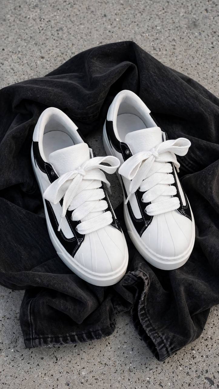 SNEAKERS GRAVITY CAMOSCIO BIANCO E NERO
