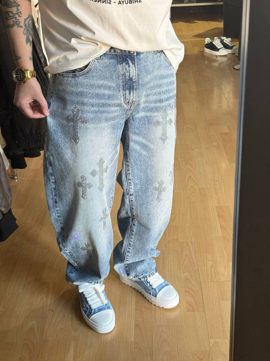 JEANS BALLOON CHIARO CROCI