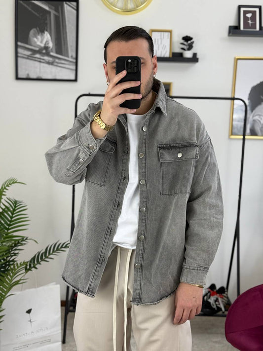CAMICIA JEANS GRIGIA