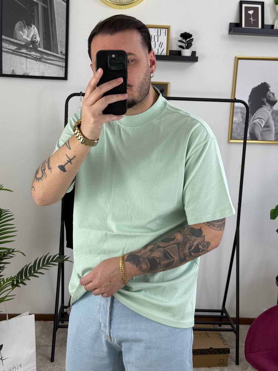 T-SHIRT BASIC PREMIUM VERDE ACQUA