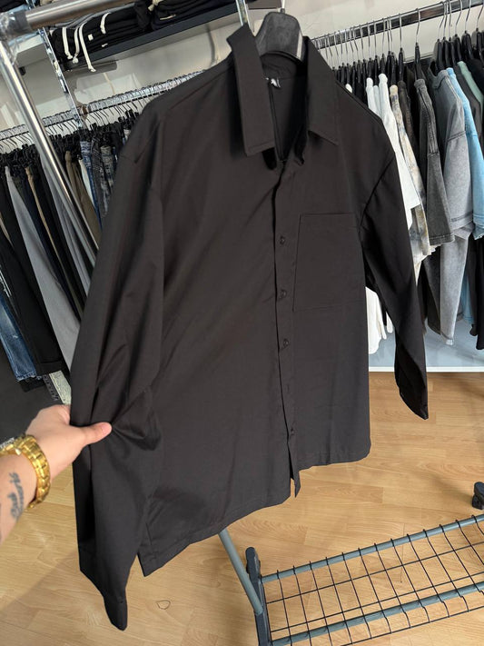 CAMICIA OVER TASCA NERA