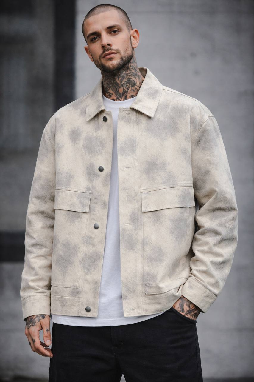 CAMICIA JEANS MARMORIZZATA SABBIATA