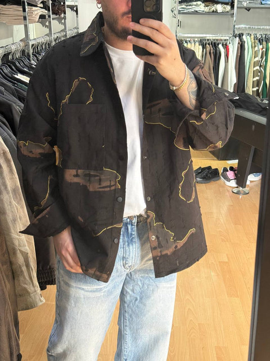 CAMICIA JEANS ROTTURE NERA
