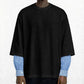 T-SHIRT DOPPIA MANICA CAMICIA NERA