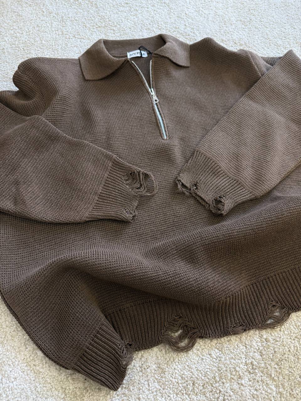 POLO ZIP ROTTURE MARRONE