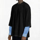 T-SHIRT DOPPIA MANICA CAMICIA NERA