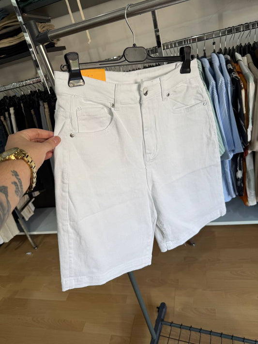 BERMUDA JEANS BIANCO
