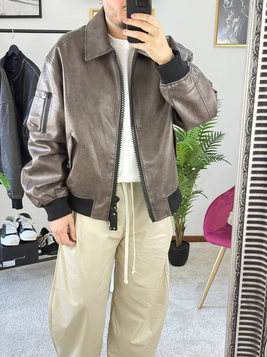 BOMBERINO ECO PELLE MARRONE