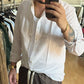 CAMICIA LINO COREANA BIANCA E BEIGE