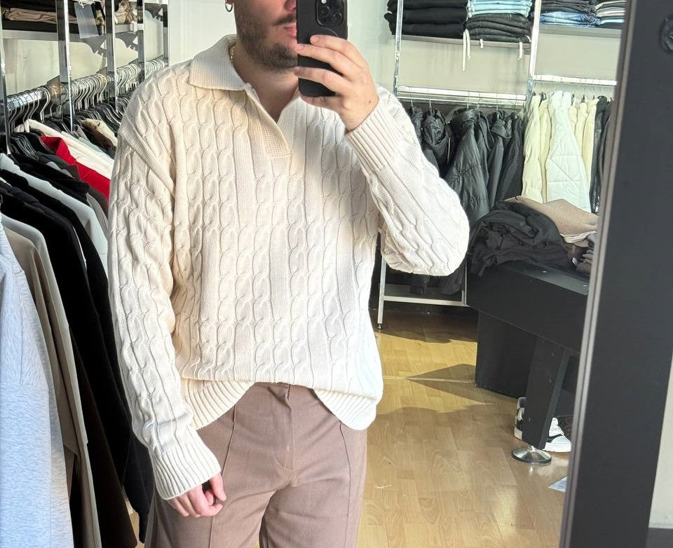 POLO TRECCIA BEIGE