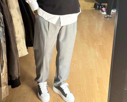 PANTALONE FONDO LARGO IMB10 GRIGIO