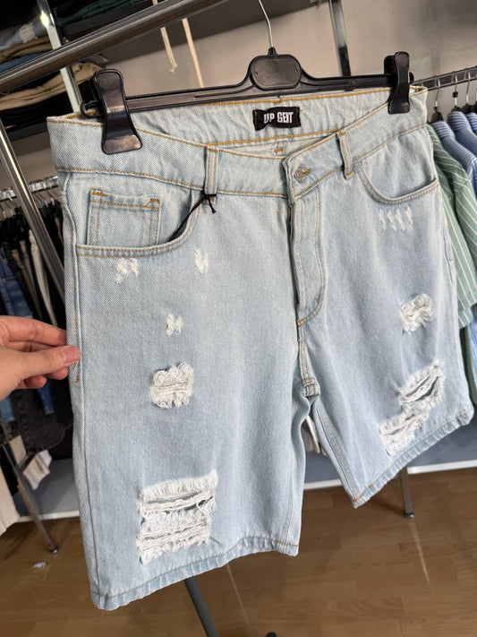 BERMUDA JEANS ROTTURE CHIARO 2