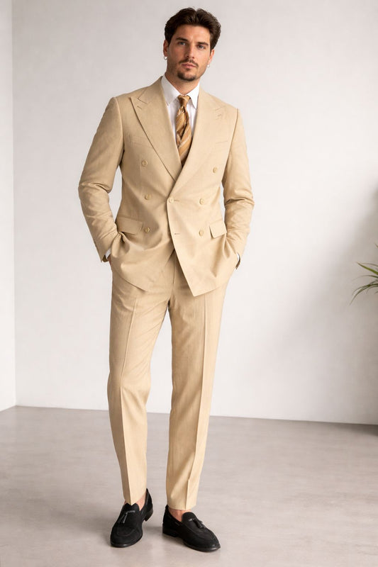 ABITO DOPPIO PETTO BEIGE