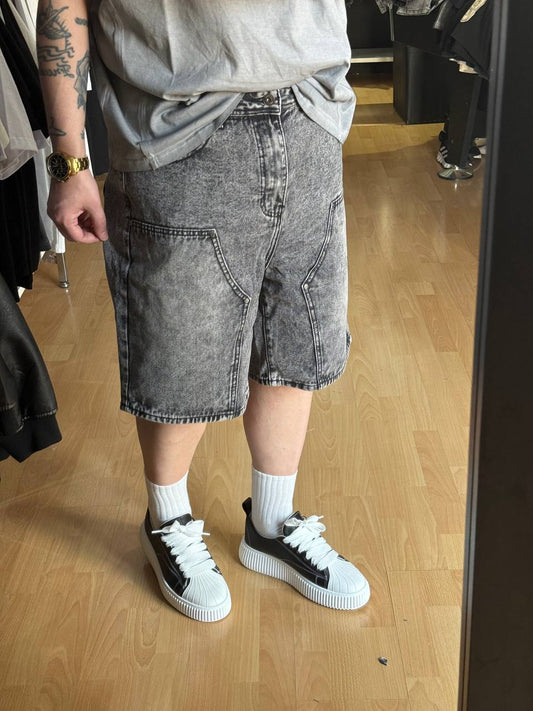 BERMUDA JEANS CARP GRIGIO